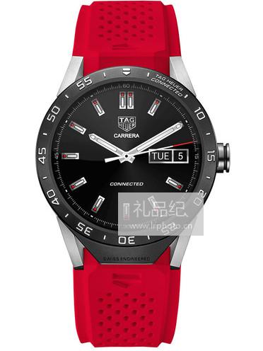 泰格豪雅TAG Heuer Connected红色橡胶表带款智能